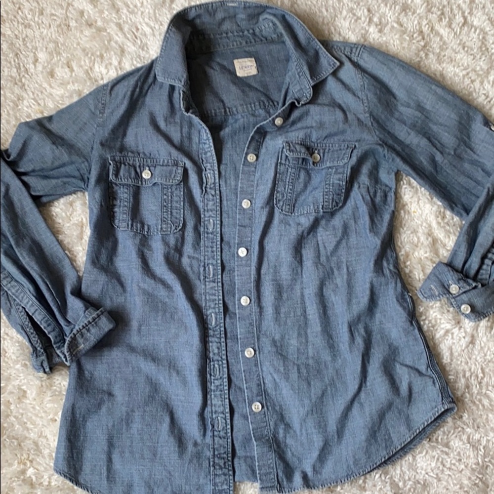 J. Crew blue Jean button up shirt xs
